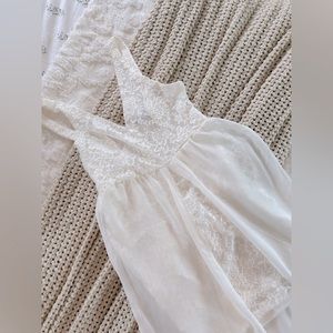 White sheer & lace maxi dress